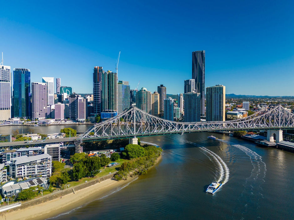Story Bridge and the Brisbane River with the city behind