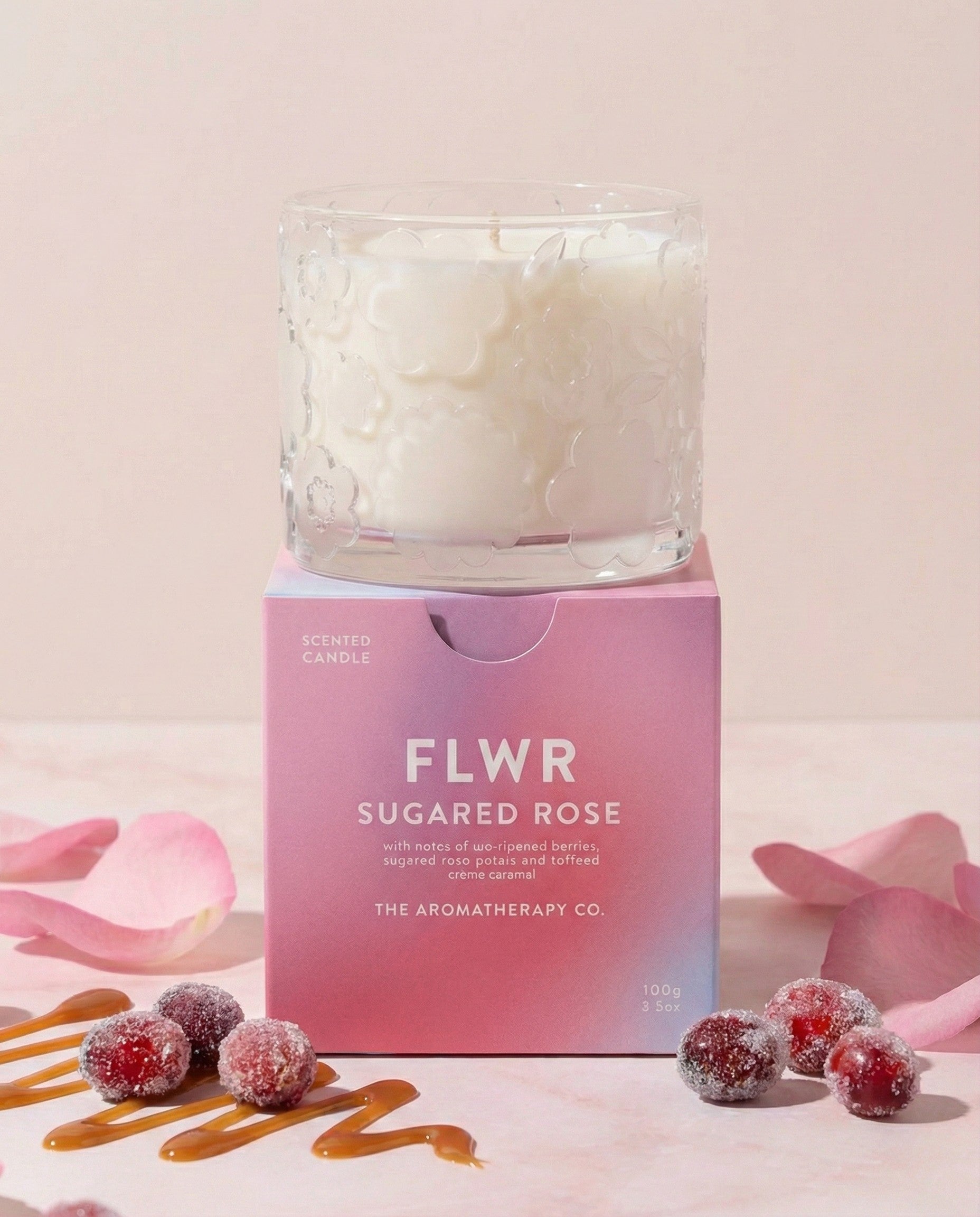 The Aromatherapy Company Flwr Sugared Rose Candle