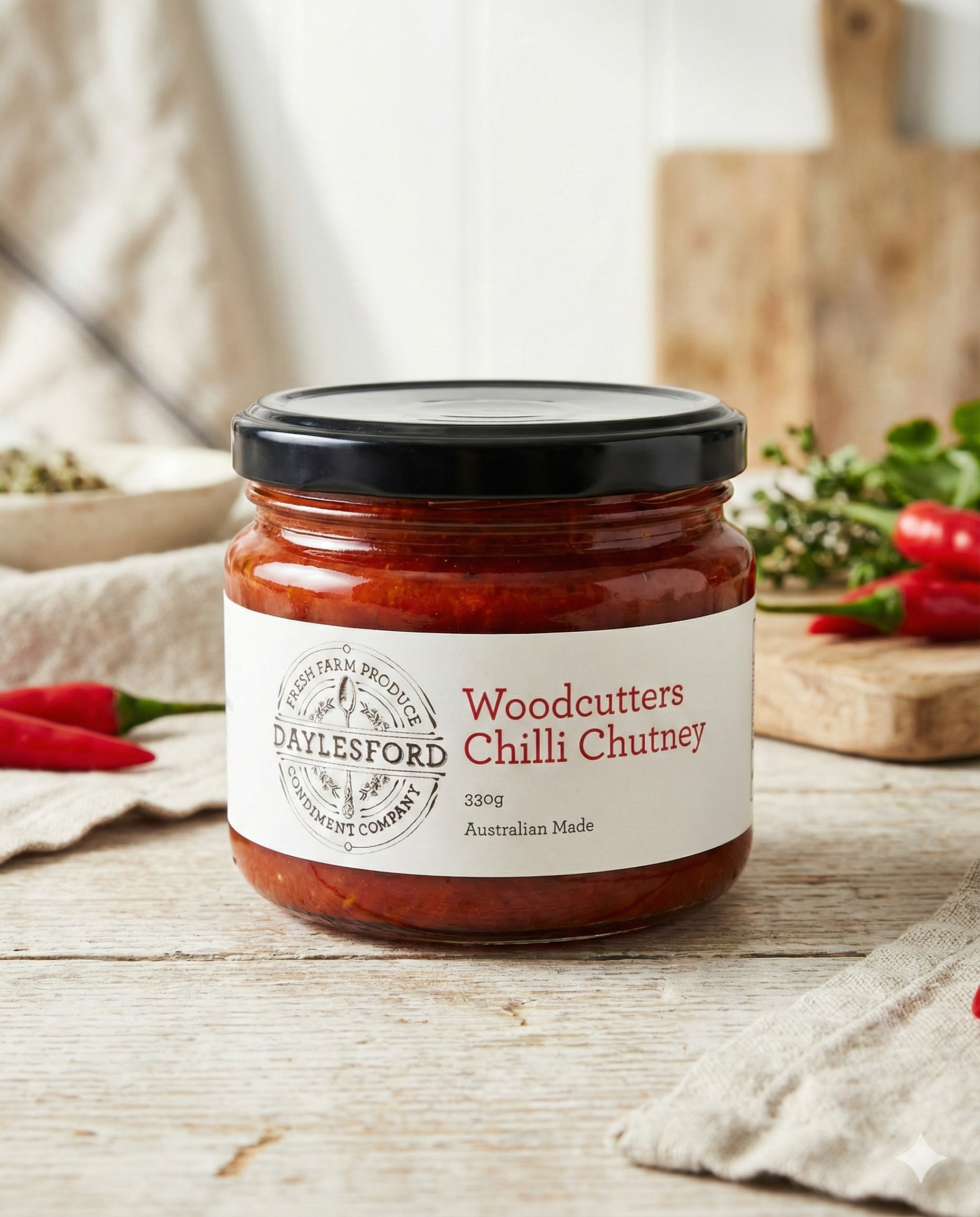 Daylesford Condiment Company Woodcutters Chilli Chutney 330 grams