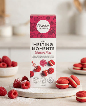 Charlie's Raspberry Bliss Mini Melting Moments Biscuits