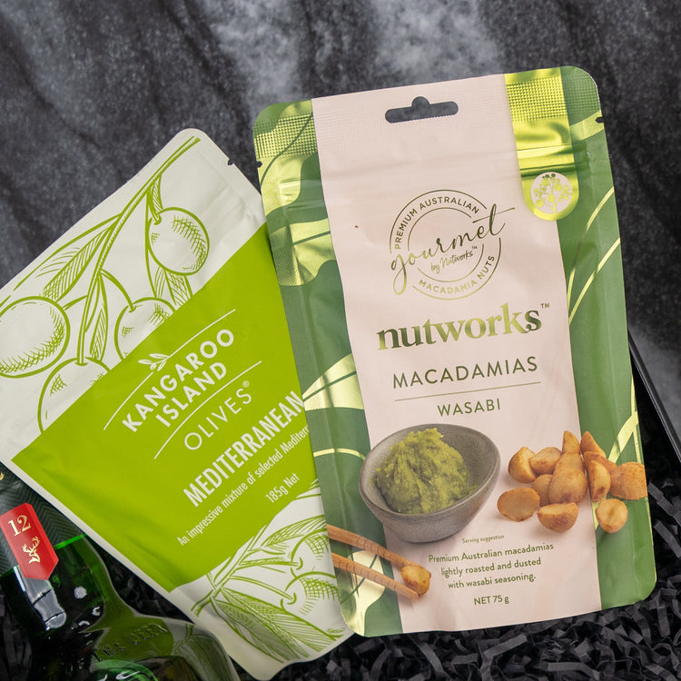 Kangaroo Island Olives Mediterranean Mix 185g jar, premium quality olives from Australia, perfect for antipasto platters and Mediterranean dishes.