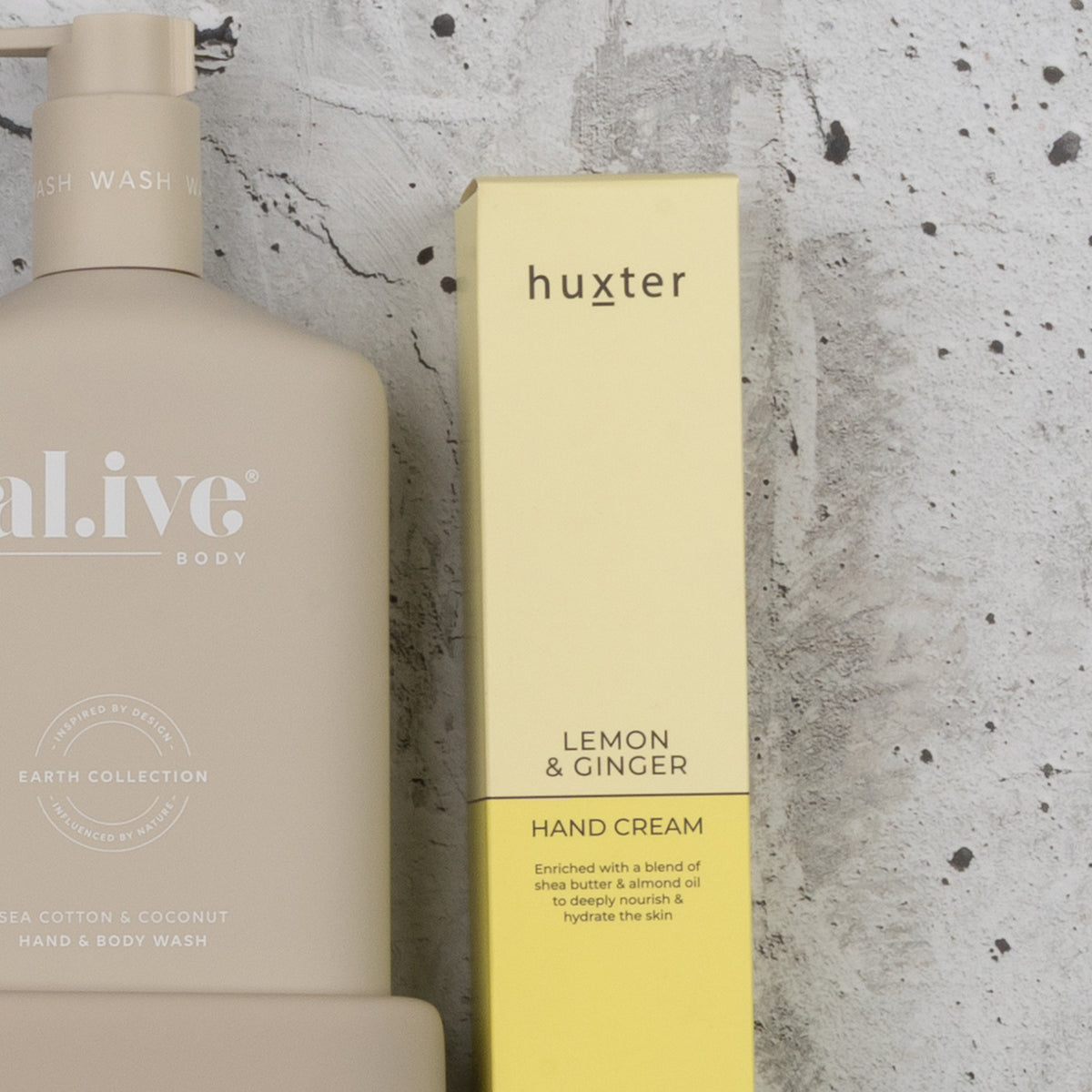Indulgent Evening Escape: Alive Body wash and Huxter Lemon and Ginger hand cream