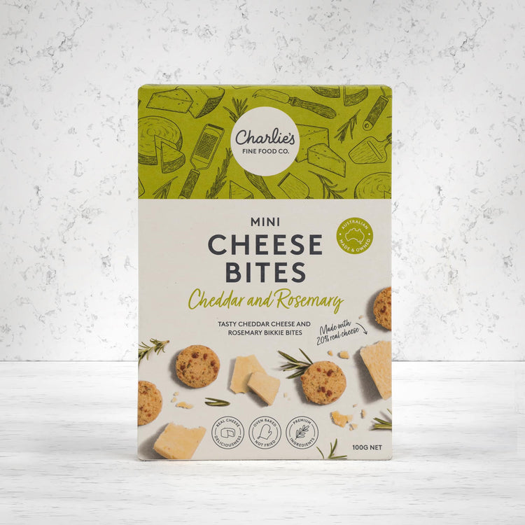 Charlie's Cheddar and Rosemary Mini Cheese Bites Biscuits 100 grams - The Hamper Boutique Co