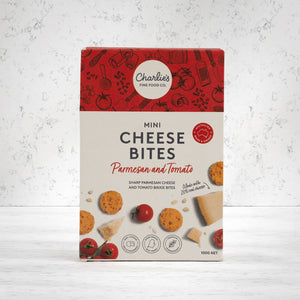 Charlie's Parmesan and Tomato Mini Cheese Bites Biscuits 100 grams - The Hamper Boutique Co