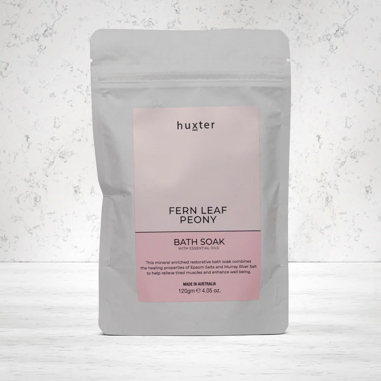 Huxter Bath Soak Fern Leaf Peony Pastel Pink 120 grams - The Hamper Boutique Co