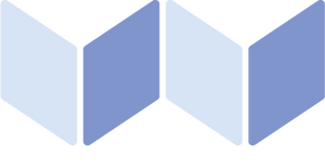 MESSAGE FOR THE RECIPIENT by Wrapped features two pairs of chevrons—each pair includes a light blue and a medium blue shape—arranged side by side on a light background.