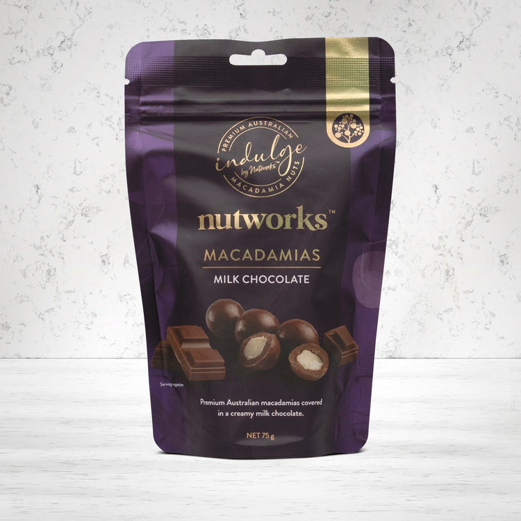 Nutworks Milk Chocolate Macadamias 75 grams - The Hamper Boutique Co