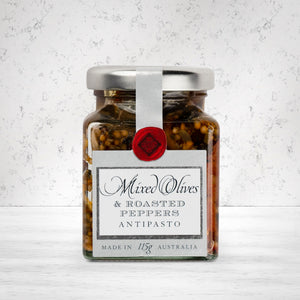 Ogilvie and Co Mixed Olives and Roasted Peppers 115 grams - The Hamper Boutique Co