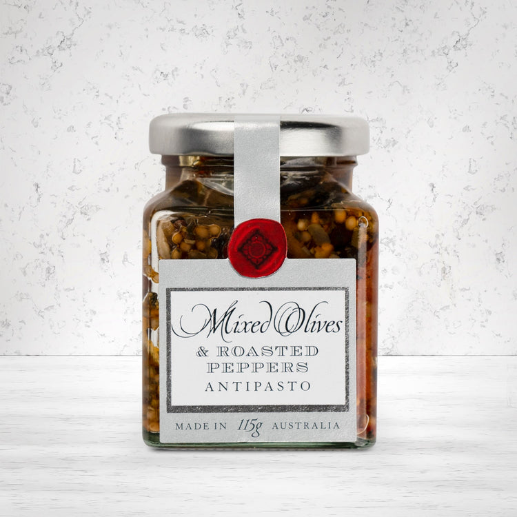Ogilvie and Co Mixed Olives and Roasted Peppers 115 grams - The Hamper Boutique Co