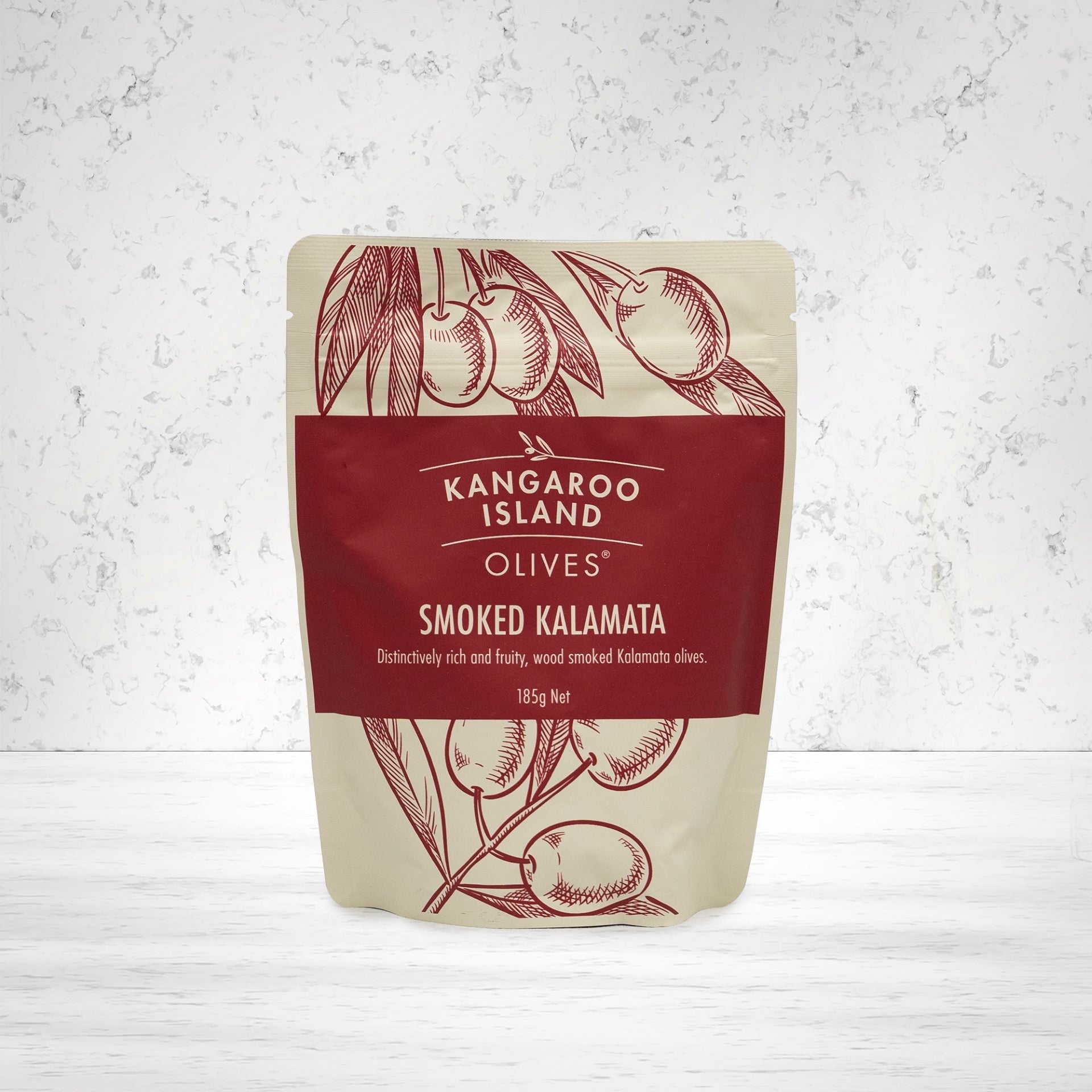 Kangaroo Island Olives Smoked Kalamata 185 grams