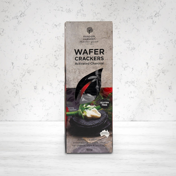 Random Harvest Wafer Crackers Activated Charcoal 100 grams - The Hamper Boutique Co