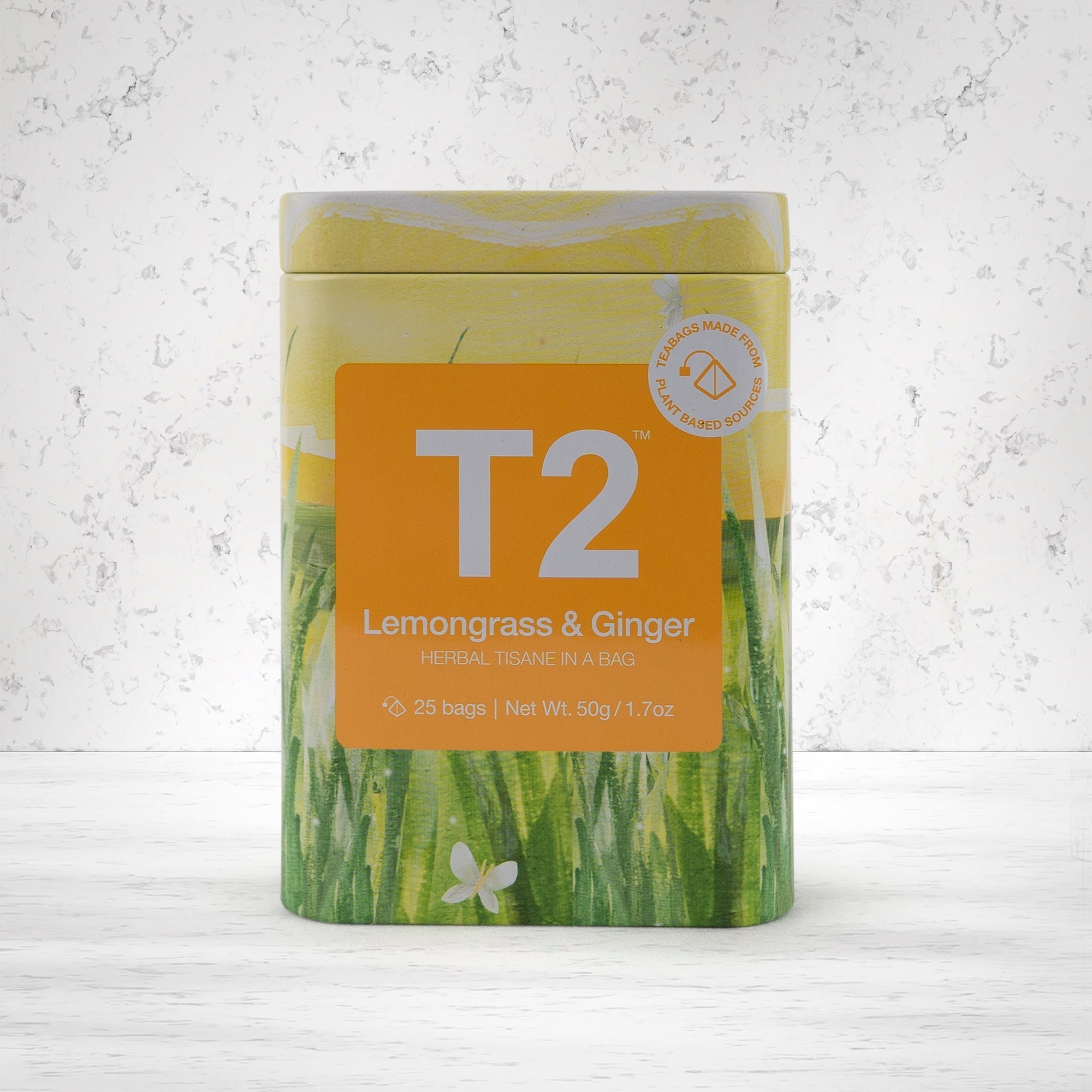 T2 Tea Lemongrass and Ginger Teabag Icon Tin 25 Bags - The Hamper Boutique Co