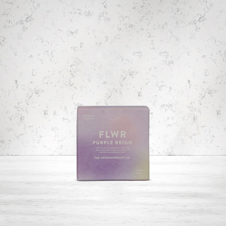 The Aromatherapy Company Flwr Purple Reign Candle 100 grams - The Hamper Boutique Co