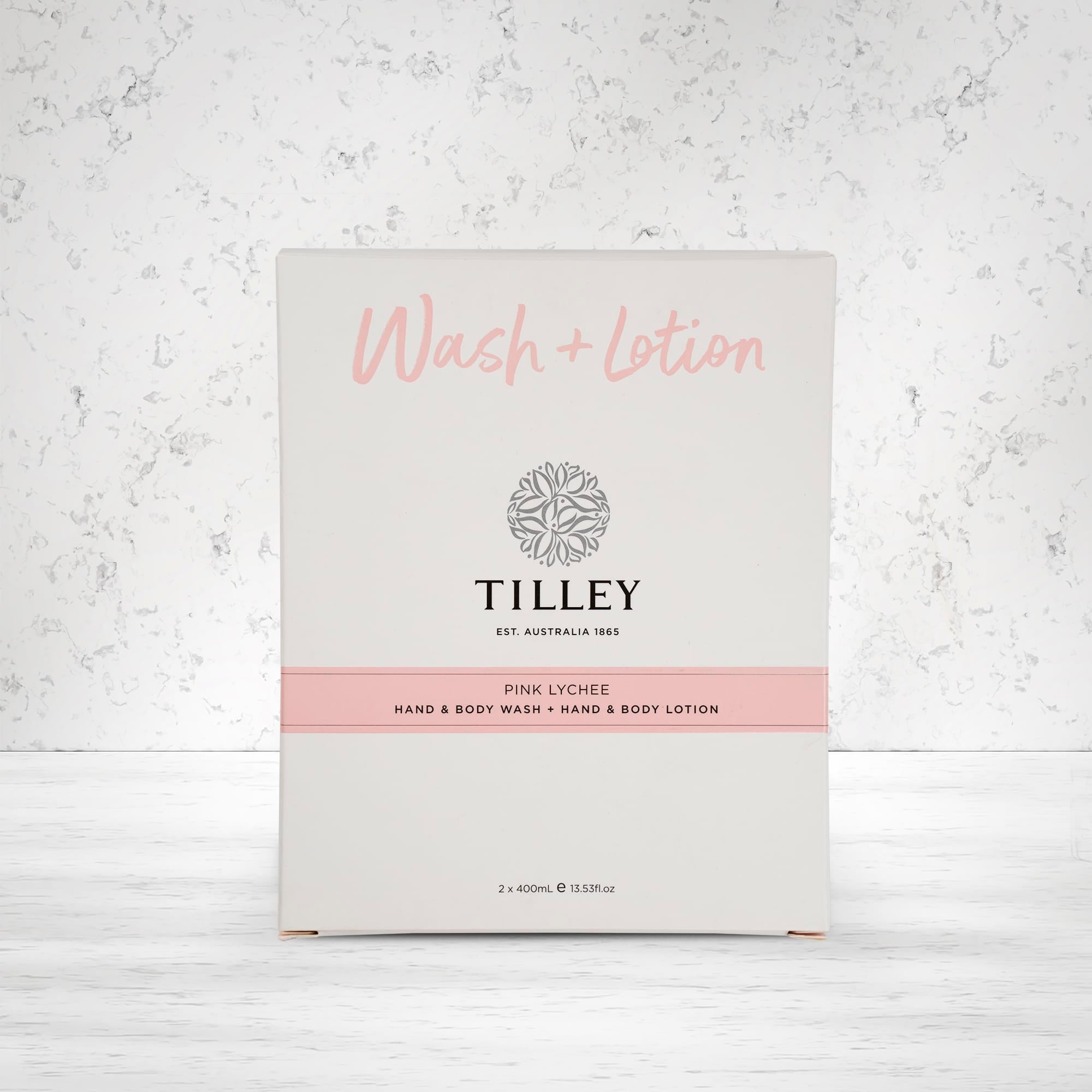 Tilley Pink Lychee Body Wash and Lotion Twin Pack 2 x 400 ml - The Hamper Boutique Co