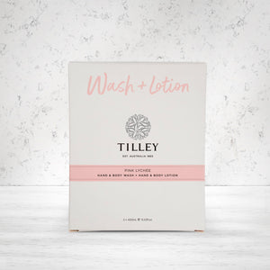 Tilley Pink Lychee Body Wash and Lotion Twin Pack 2 x 400 ml - The Hamper Boutique Co