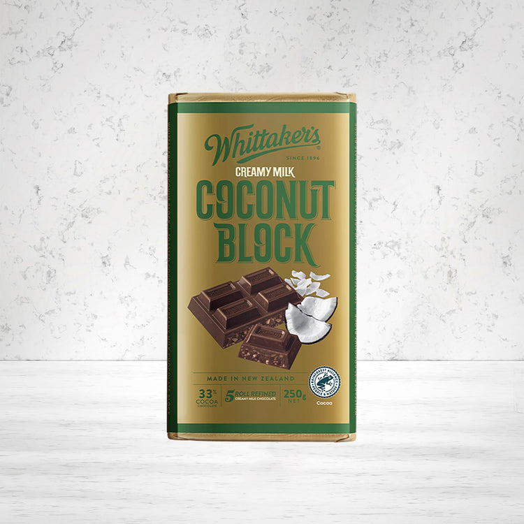Whittaker Coconut Block 33% 250 grams - The Hamper Boutique Co