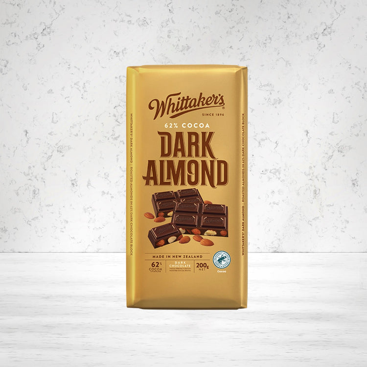 Whittaker Dark Almond 62% 200 grams - The Hamper Boutique Co