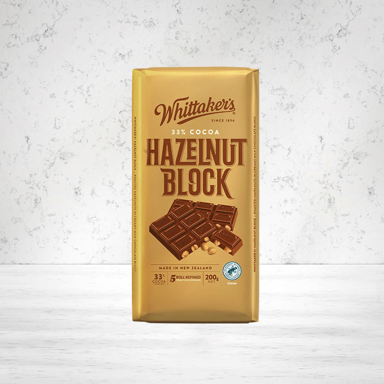 Whittaker Hazelnut Block 200 grams - The Hamper Boutique Co